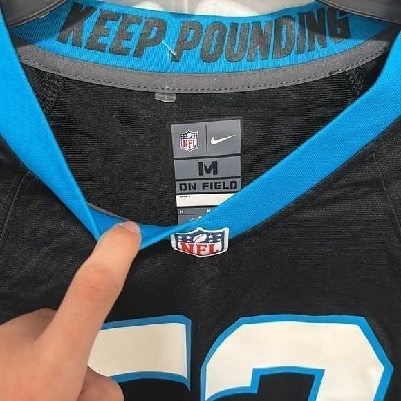 Men’s Brian Burns #53 Carolina Panthers Black Vapor Jersey - Picture 2 of 5
